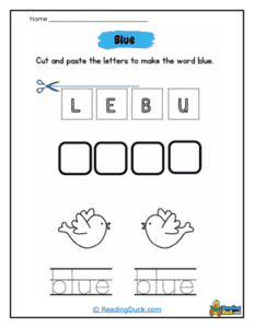 Color Blue Worksheets | Reading Duck.com