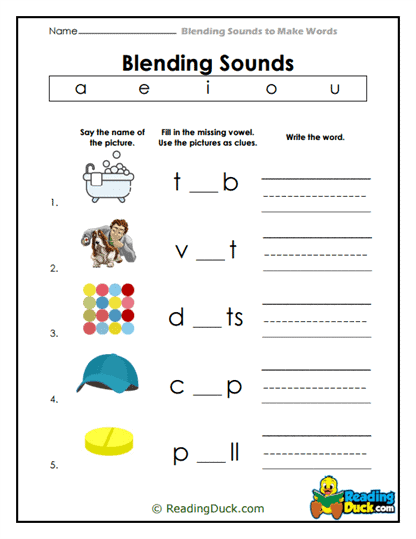 Vowel Fill Worksheet