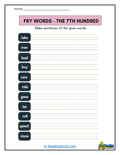 Sentence Maker Worksheet