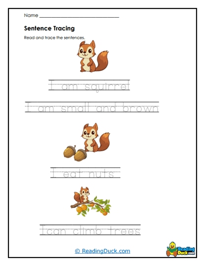 Squirrel Story Worksheet