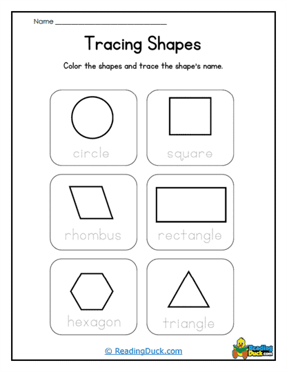 Shape Names Worksheet