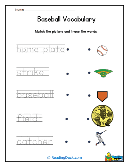 Trace and Match Worksheet