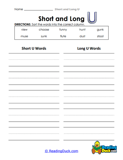 Vowel Groups Worksheet