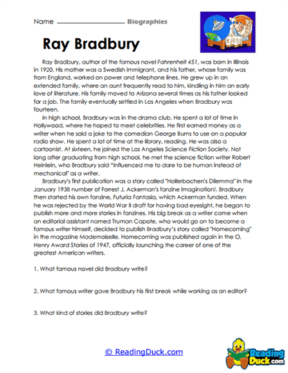 Sci-Fi Scribe Worksheet