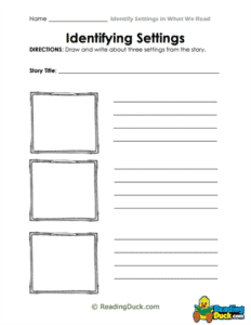 Identify Settings Worksheets | Reading Skills | Reading Duck.com