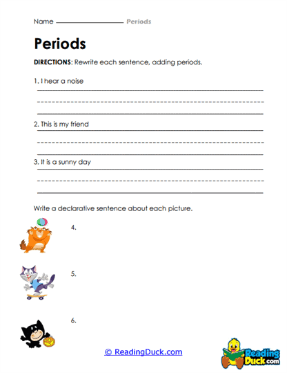 Sentence Fixer Worksheet