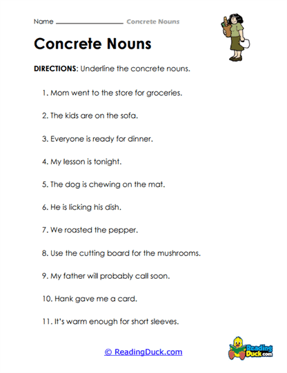 Underline and Identify Worksheet