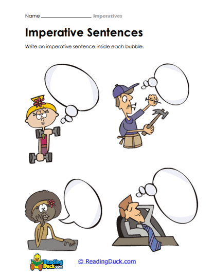 Speech Bubbles Worksheet