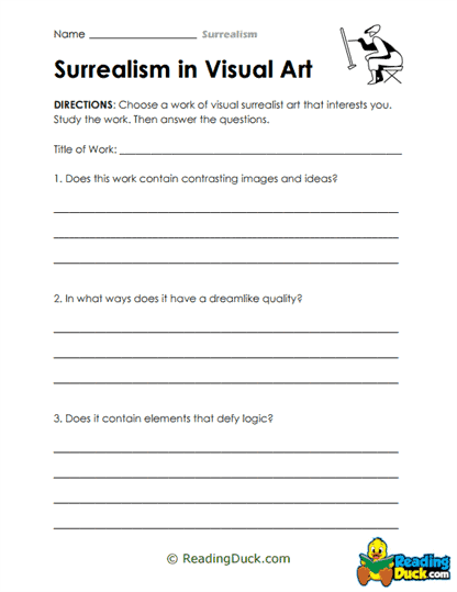 Visual Surrealism Worksheet