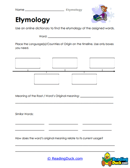 Timeline Origins Worksheet