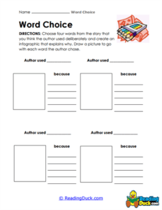 Word Choice Worksheets | Vocabulary Series | Reading Duck.com