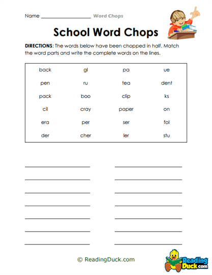 School Slices Worksheet