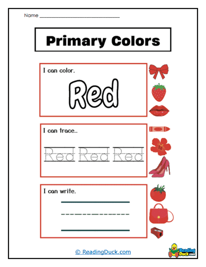 Red Recognition Worksheet