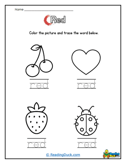 Red Tracing Pt. 2 Worksheet
