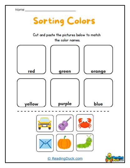 Color Match-Up Worksheet