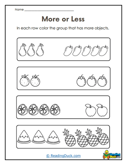 More to Color Worksheet