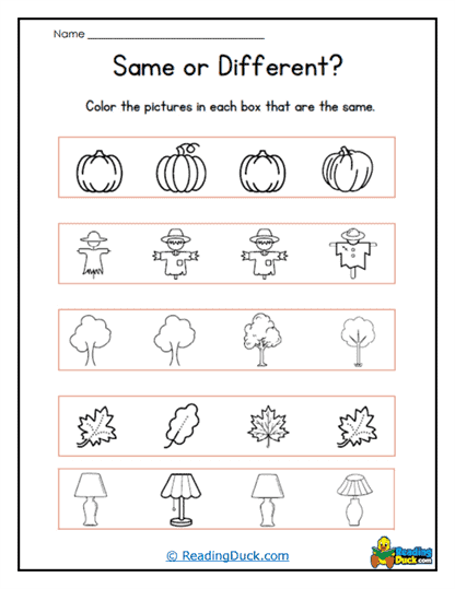 Scarecrow Seek Worksheet