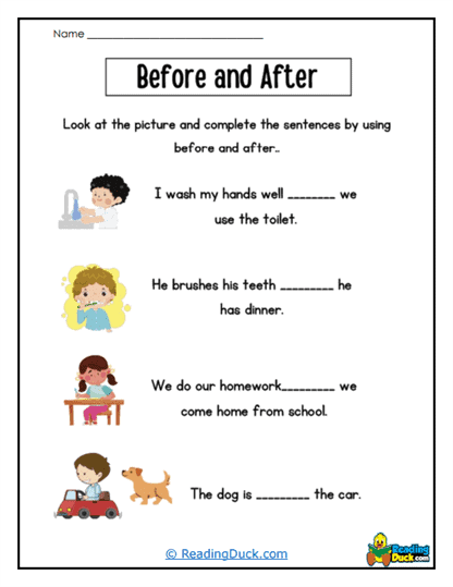Sentence Sequence Worksheet