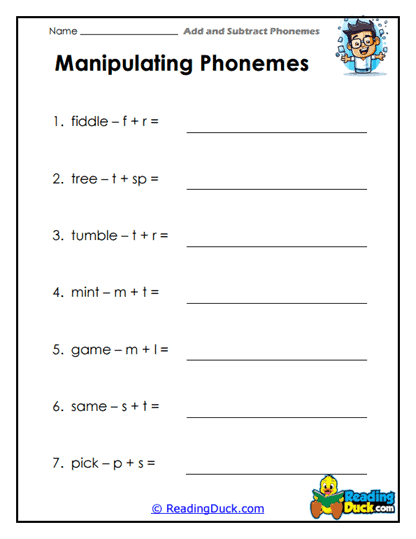 Sound Swap Worksheet