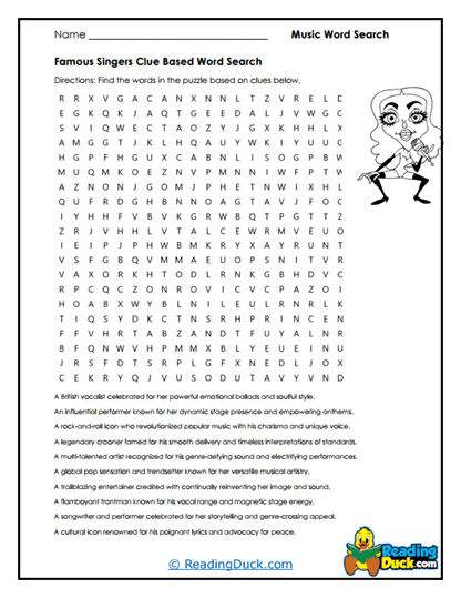 Clue Vocals Worksheet