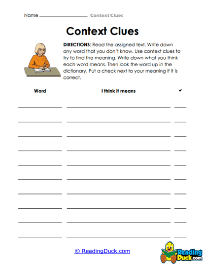 Check and Learn Worksheet