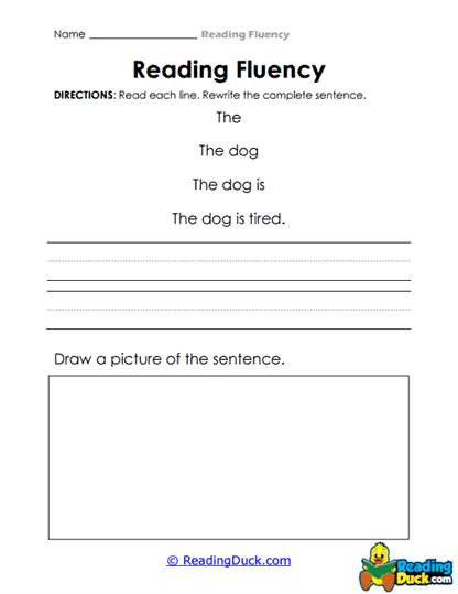 Tired Dog Worksheet