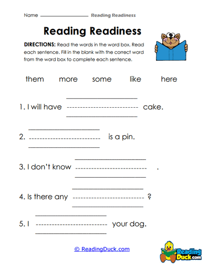 Word Fill Fun Worksheet