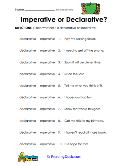 Sentence Identifier Worksheet