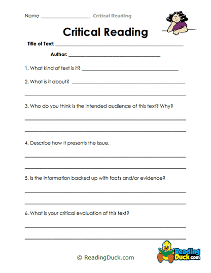 Text Detective Worksheet
