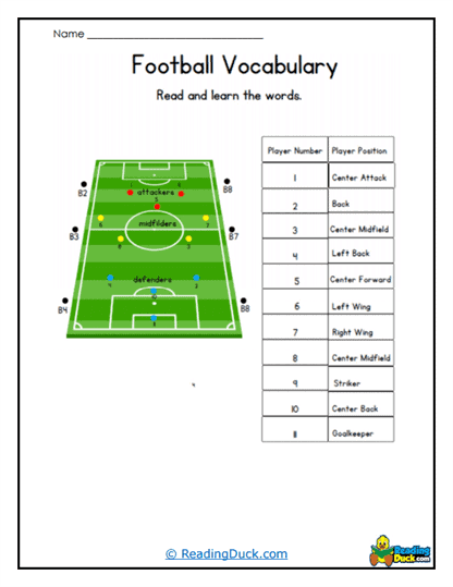 Sports Vocabulary Word Worksheets