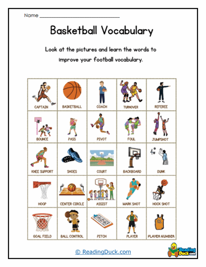 Word Picture Grid Worksheet