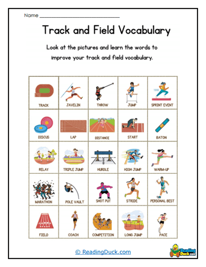 Track Terms Grid Worksheet