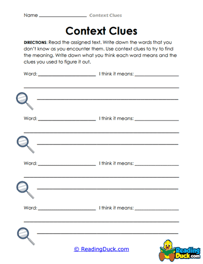 Guess and Define Worksheet
