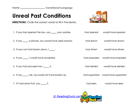 Unreal Past Worksheet