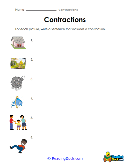 Picture Sentences Worksheet