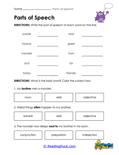 Grammar Fill-In Worksheet
