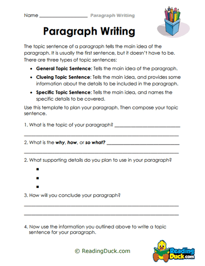 Sentence Starter Worksheet