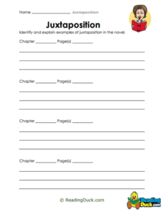Juxtaposition Worksheets | Reading Duck.com