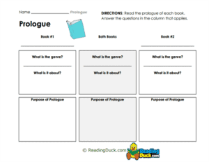 Prologist Prologue Worksheets | Literary Devices | Reading Duck.com