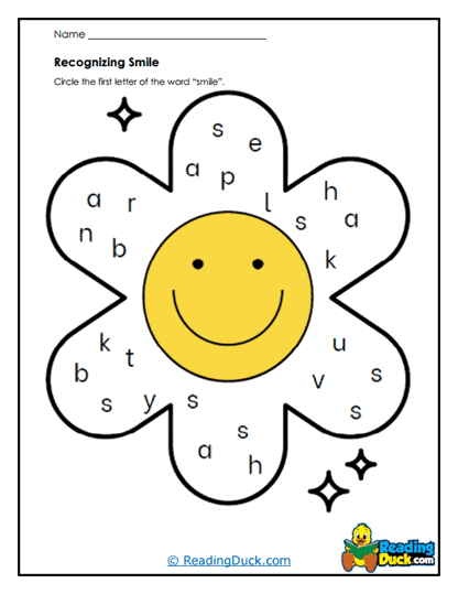 Smiley Spellers Worksheet