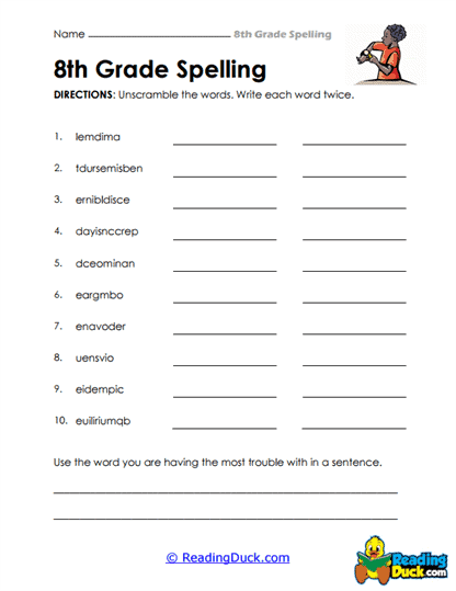 Unscramble Master Worksheet