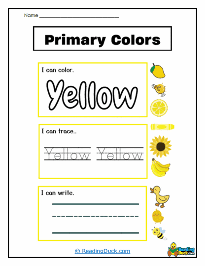 Yellow Focus Worksheet