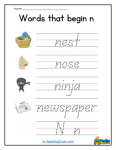 Block Letter Worksheets | Handwriting Series | Reading Duck.com