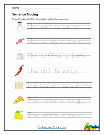 Taste Adventures Worksheet