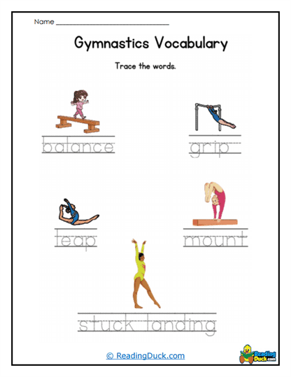 Vaulting Trace Worksheet