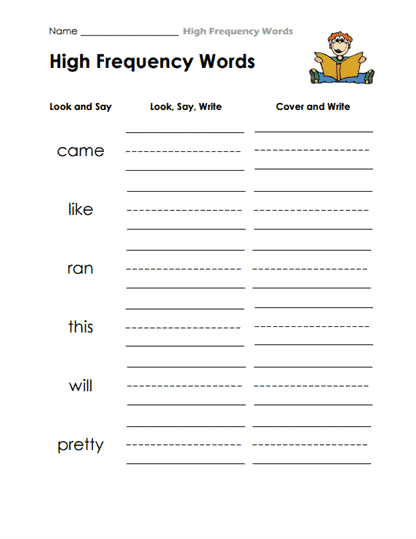 Say and Write Worksheet
