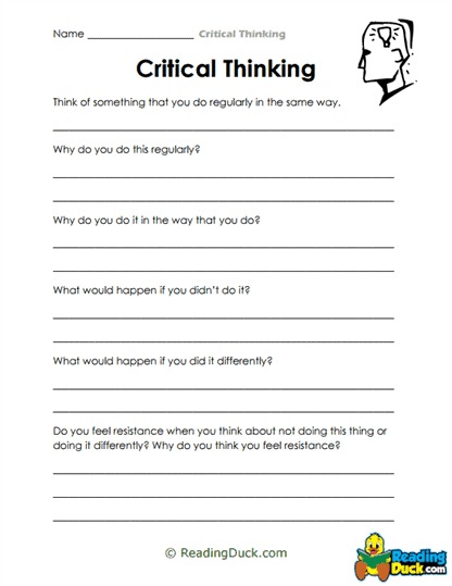 Routine Reflections Worksheet