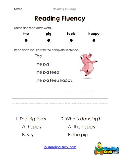 Happy Pig Worksheet
