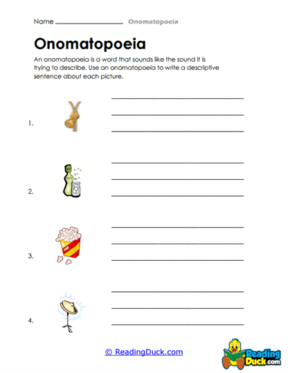 Sound Descriptions Worksheet