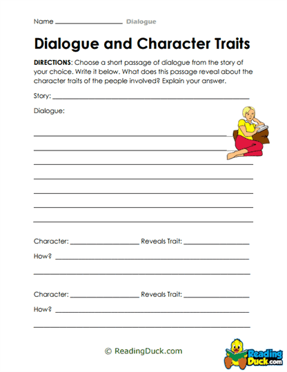 Trait Tracker Worksheet